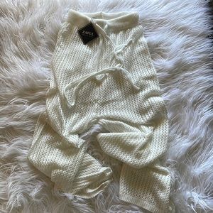 White Knit Pant Swim Coverup